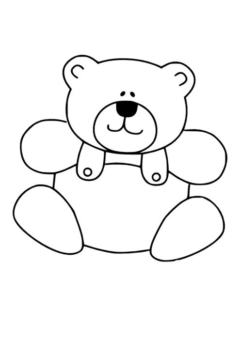 cute teddy bear clipart black and white