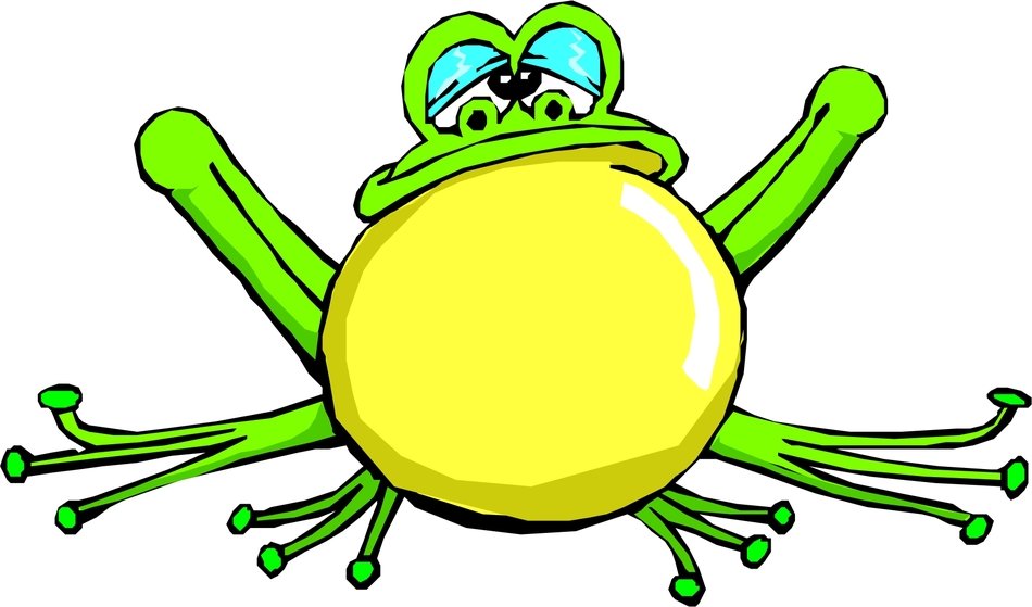 Cartoon male Frog with vocal sac