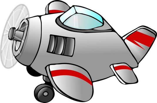 cartoon plane with motor