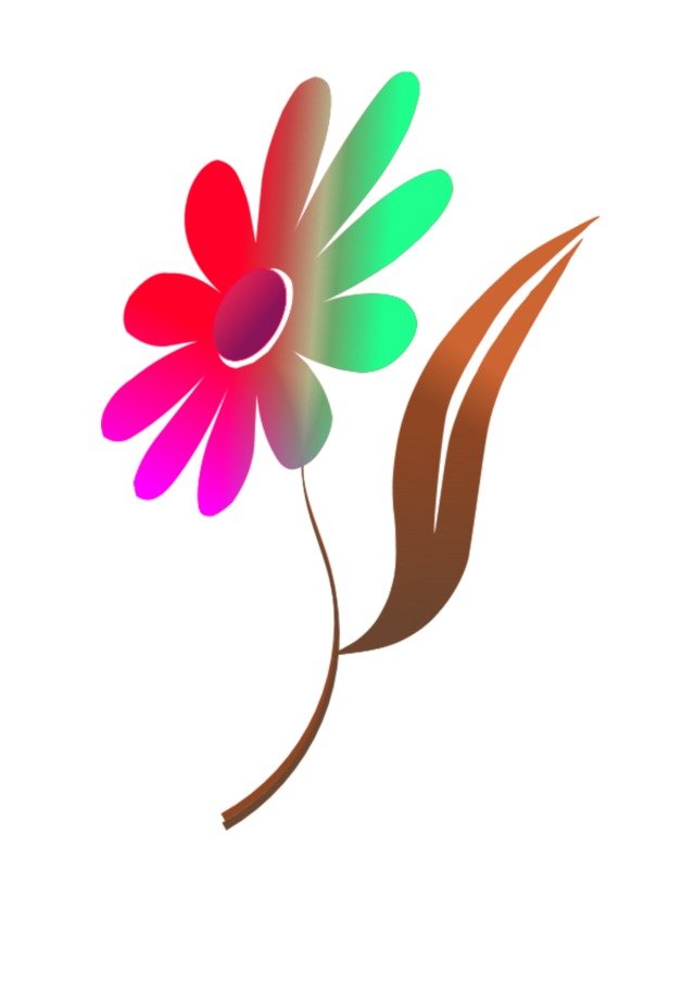 Colorful beautiful flower with the brown leaf clipart