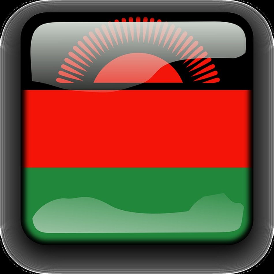 Malawi Flag Country Nationality Square Button