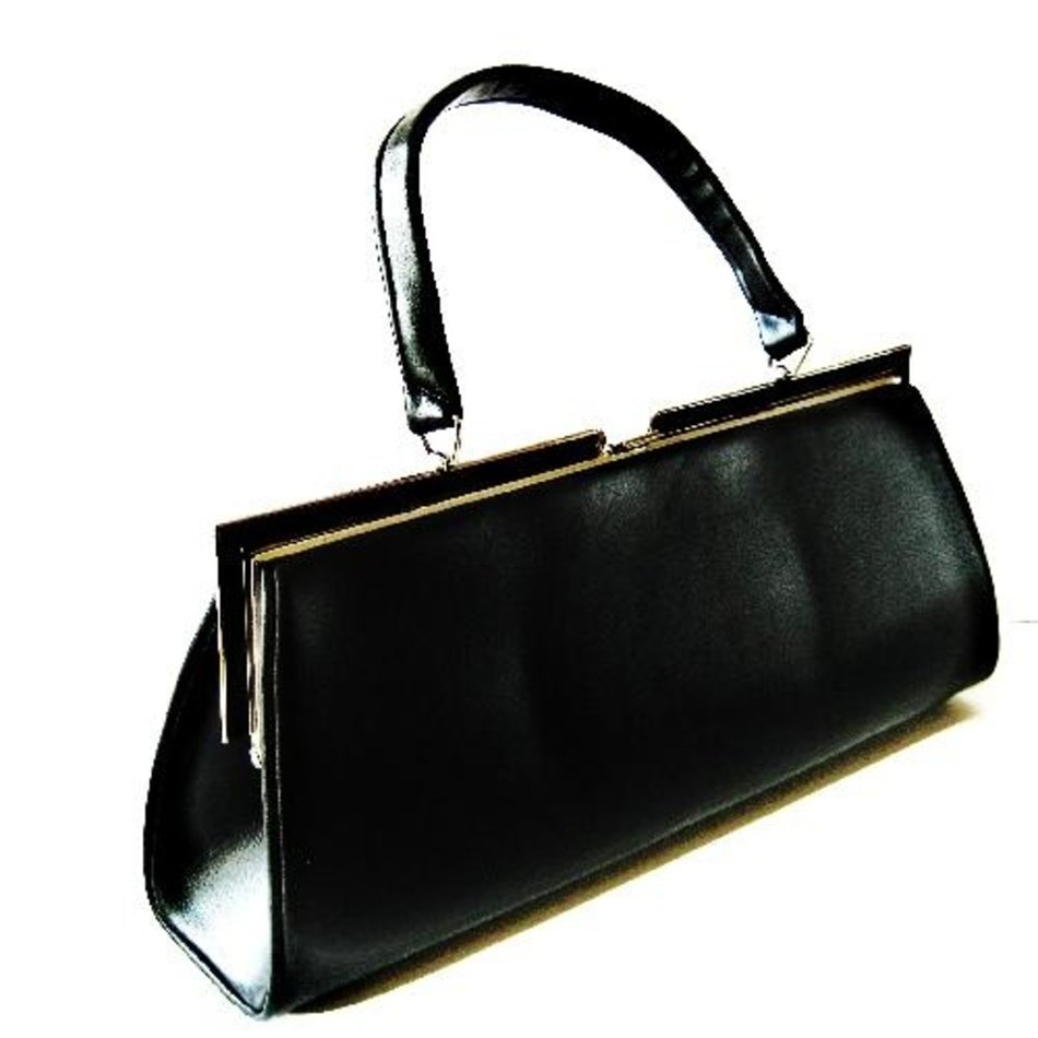 Unique And Rare Long Black Art Deco Vintage Handbag