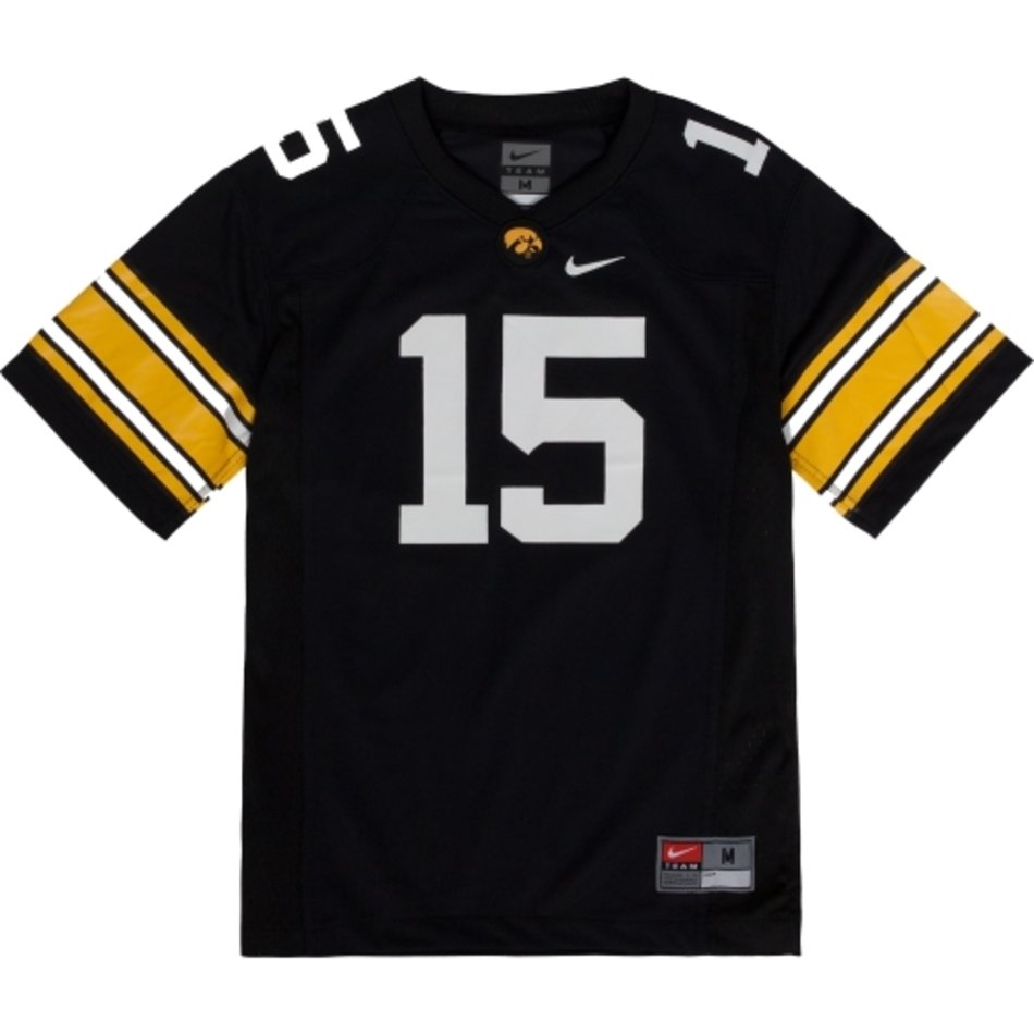 Nike Youth Iowa Hawkeyes Black 15 Football Game Jersey