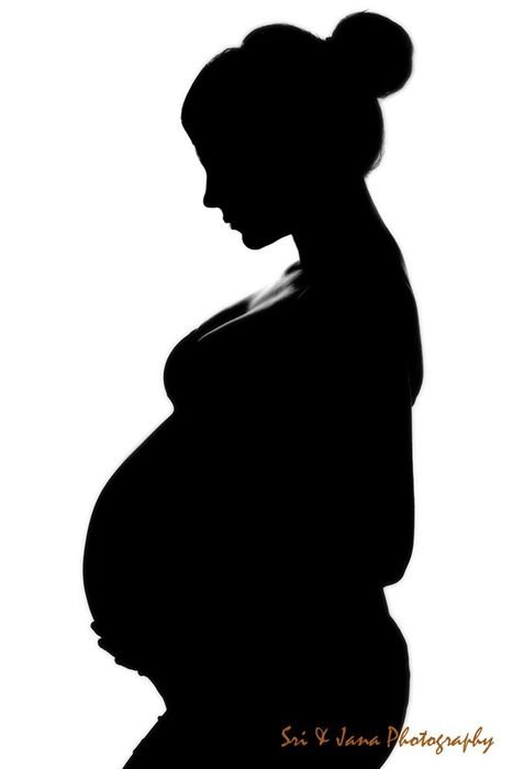 black silhouette of a pregnant girl