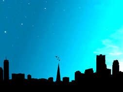 silhouette of the night city as a picture for clipart