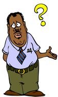 man with a question as a picture for clipart