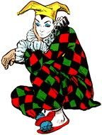 Clip Art of clown in Show costume