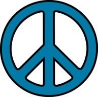 blue Peace Sign Clip Art drawing