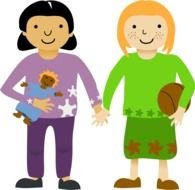 Two Girl Friends Clip Art N12