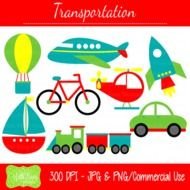 Transportation Clipart Set ndash INSTANT DOWNLOAD