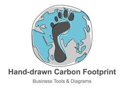 Editable Powerpoint Illustration Hand Drawn Carbon Footprint Diagrams