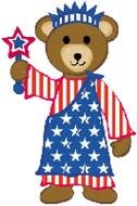 July 4th bear Clip Art drawing