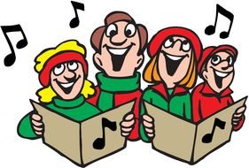 painted choir sings a christmas song
