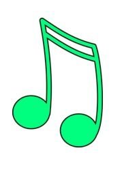 Clipart of green Music Note