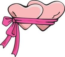 Hearts With The Ribbons On Valentine's Day Clipart