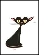 picture of a black cat in a frame