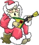 drawing of santa claus with balalaika