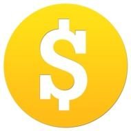 dollar sign in a yellow circle