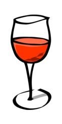 drawing of a glass with red wine