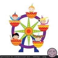 Carnival Ferris Wheel Clip Art N9