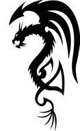 Tribal Dragon Tattoo drawing