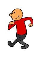 exercising cartoon man