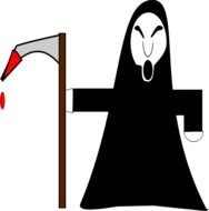 Ghost with a scythe drawing