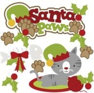 Santa Paws SVG Cat Clipart Svg Cute Clip Art Christmas