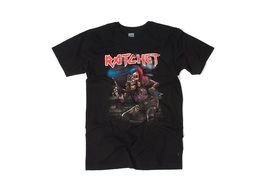 black t-shirt with rock band