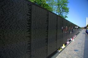 dark Wall of Vietnam War Memorial