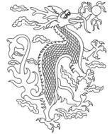 Beautiful black and white drawing of the Chinese New Year Dragon clipart