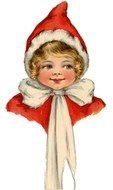 Christmas girl as a vintage image