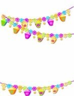 colorful ornamental lanterns on lines, drawing