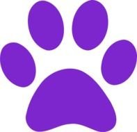 Purple Paw Print Clip Art N6