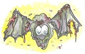 Zombie Skull Clip Art drawing