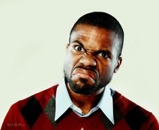 photo of a displeased black man