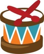 drum with sticks as picture for clipart