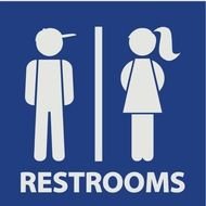 School Girls Boys Bathroom Sign