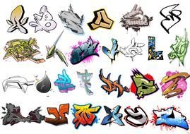 Cool Graffiti Alphabet, colorful Letters