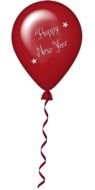 Red "Happy New Year" balloon clipart