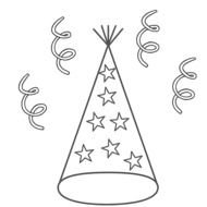 Happy Birthday Hats Coloring Pages