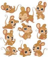 Cute Baby Mouse set Clip Art