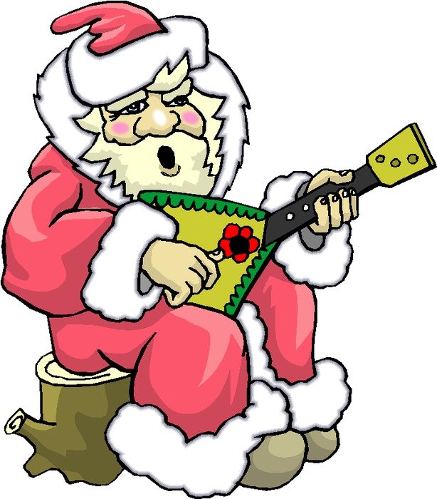 drawing of santa claus with balalaika