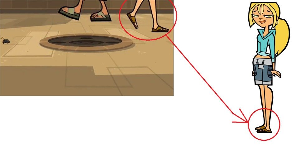 finding the legs of the girl in the picture