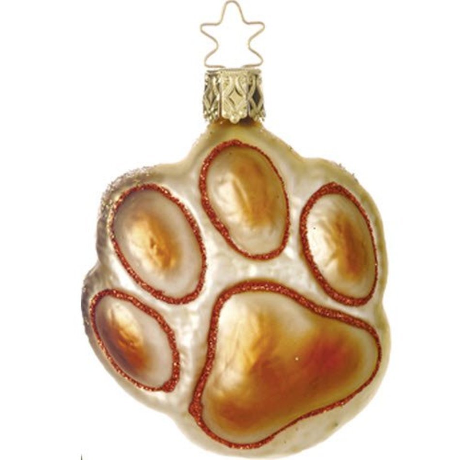 Orange Puppy Paw Ornament By Inge Glas