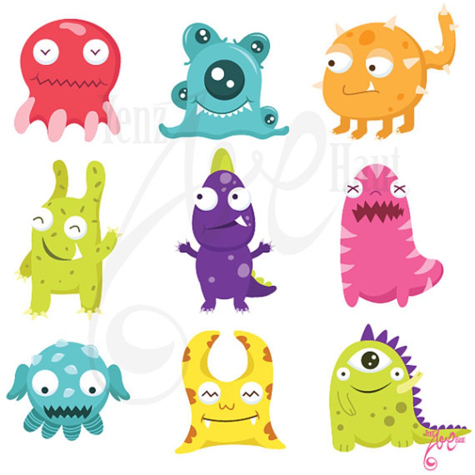 Cute Monster Clip Art N44