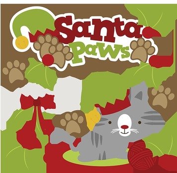 Santa Paws SVG Cat Clipart Svg Cute Clip Art Christmas