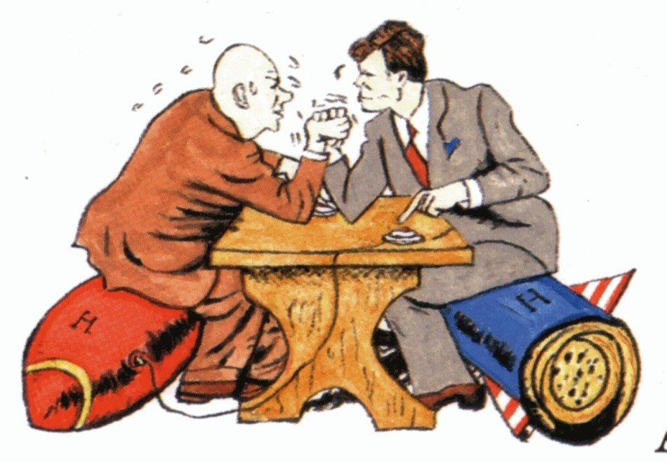 painted fight of two president during the cold war