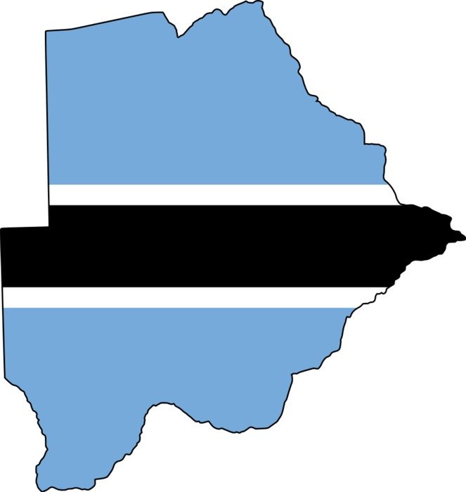 Botswana Flag And Map drawing