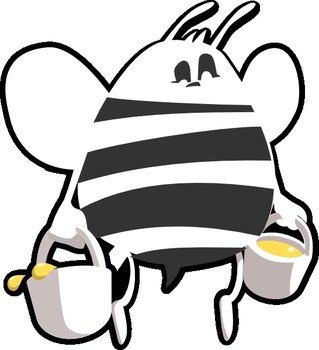 Black And White Bee Clip Art N12